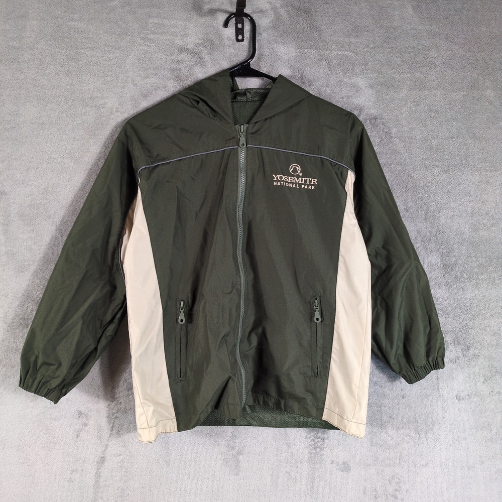 Yosemite National Park Hooded Windbreaker Jacket Green XL Kids
